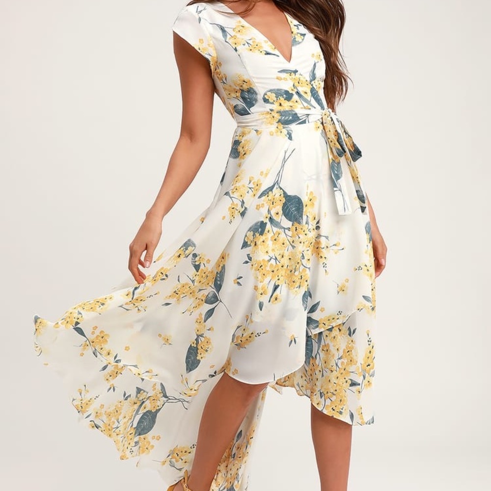 Lulus Floral Print High-Low Dress